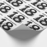 18th Birthday for a grandson, black text on white. Wrapping Paper<br><div class="desc">White background with black text,  for any grandson turning 18.</div>