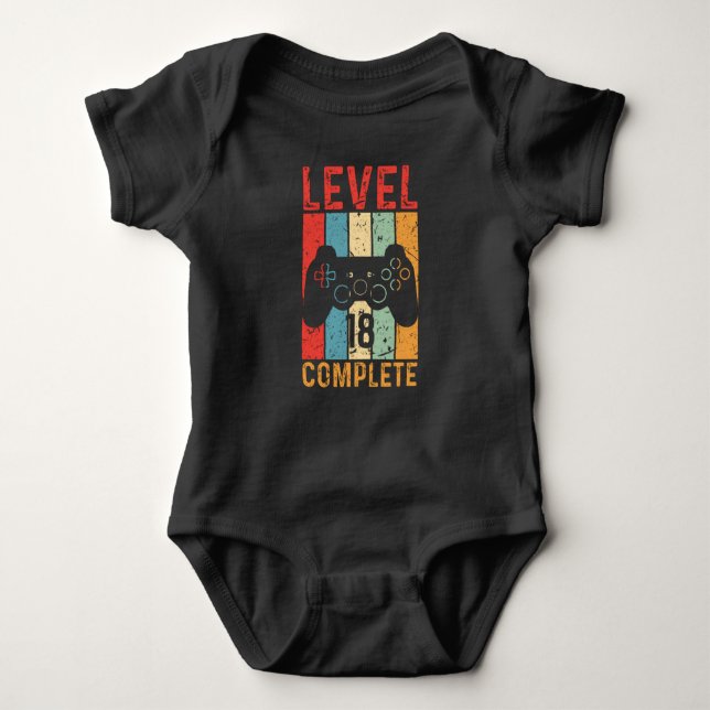 18th Birthday Gift Boys Men Level 18 2003 Baby Bodysuit (Front)