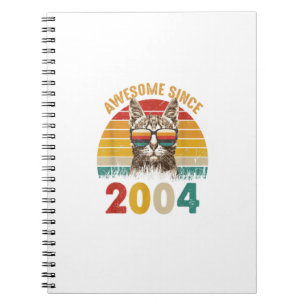 18Th Birthday Gift For A Cat Lover Sunset Awesome  Notebook