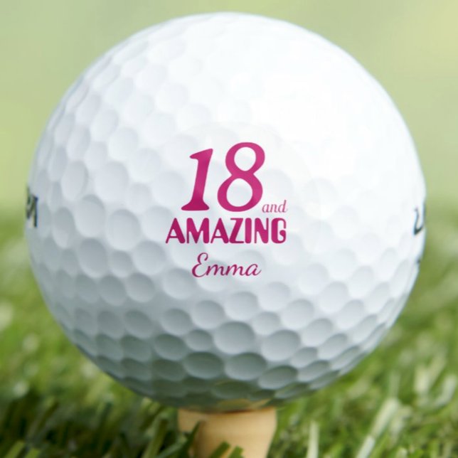 18th Birthday Gift for Her - 18 and Amazing Golf Balls (Creator Uploaded)