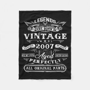 18th Birthday Gift For Vintage Legend Born 2007 18 Fleece Blanket