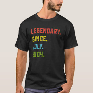 18th Birthday Gift Legendary Since July 2004 18 Ye T-Shirt