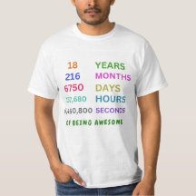 18th birthday gift tshirt