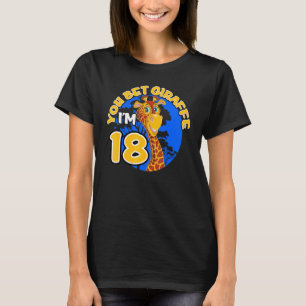 18th Birthday  Giraffe Zoo Eighteenth B Day Party T-Shirt