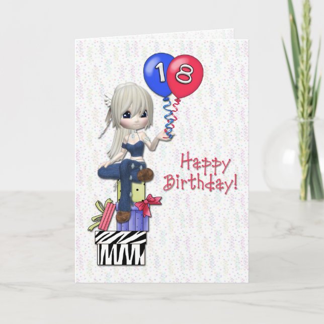 18th Birthday Girl Card (Front)
