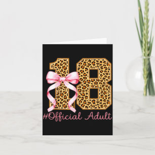 18th Birthday Girl Nk Coquette Bow Leopard 18 Year Card