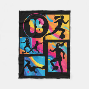 18th Birthday Girl Soccer Player Footll 18 Years O Fleece Blanket