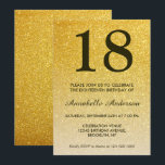18th Birthday Glam Black Gold Glitter Ombre Invitation<br><div class="desc">Celebrate your birthday celebration with this Glam Stylish Classic Black Yellow Gold Glitter Sparkle Ombre Birthday Card Invitation.</div>