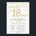 18th Birthday Gold Glitter Diamond Invitation<br><div class="desc">18th Birthday Invitation with Gold Glitter Diamond Background. Gold Confetti. Adult Birthday. Male Men or Women Birthday. For further customisation,  please click the "Customise it" button and use our design tool to modify this template.</div>