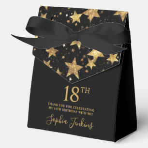 18th Birthday Gold Stars Thank You  Favour Box