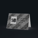 18th BIRTHDAY, Grandson, Grunge Grey Stripes Card<br><div class="desc">Similar image available for invitations ages 13, 16, 18 and 21.  Also for birthday greetings in same categories but for specific titles i.e. son,  grandson and dude. Faux texture gives it a slight grunge effect.</div>