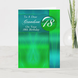 18th Birthday Grandson Modern Card
