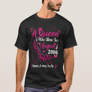 18th Birthday High Heel A Queen Was Born In August T-Shirt