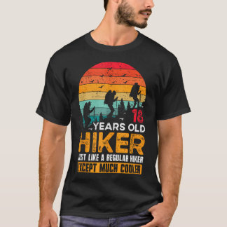 18Th Birthday Hiker Mountain 18 Years Old Hiking L T-Shirt