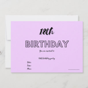 18th birthday Invitation