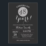 18th Birthday Invitation Black and Silver Glitter<br><div class="desc">18th Birthday Invitation Black and Silver Glitter Card. For further customisation,  please click the "Customise it" button and use our design tool to modify this template.</div>