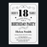18th Birthday Invitation Black and White<br><div class="desc">18th Birthday Invitation Black and White Typography. Black and White Background. Adult Birthday. Male Men or Women Birthday. Kids Boy or Girl Lady Teen Teenage Bday Invite. 13th 15th 16th 18th 20th 21st 30th 40th 50th 60th 70th 80th 90th 100th. Any Age. For further customisation, please click the "Customise it"...</div>