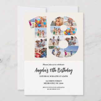 18th Birthday Invitation - Number 18