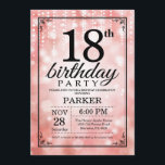 18th Birthday Invitation Pink Glitter<br><div class="desc">18th Birthday Invitation with Pink String Lights with Pink Glitter Background. Pink Birthday. Adult Birthday. Men or Women Bday Invite. 13th 15th 16th 18th 20th 21st 30th 40th 50th 60th 70th 80th 90th 100th, Any age. For further customisation, please click the "Customise it" button and use our design tool to...</div>