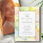 18th Birthday Invitations Multi Colour<br><div class="desc">These 18th birthday invitations feature a transparent watercolor framed boarder in pale shades of red, yellow, blue, green and orange. Use the template fields to add your custom details and personalised photo. Order printed cards or printable invitations. An excellent choice for adult and children birthdays. Use the template fields to...</div>