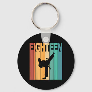 18th Birthday Karate Taekwondo Theme 18 Year Old Key Ring