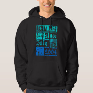 18th Birthday Legendary Since July 2004 Vintage Re Hoodie