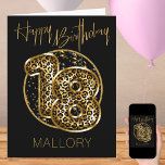 18th Birthday Leopard Print Gold Foil Balloons Card<br><div class="desc">Personalised 18th birthday card with animal print foil balloons in black and gold. The trendy leopard print balloons are framed with black and gold confetti and Happy Birthday is hand lettered in gold. The template is ready for you to personalise the front of the card and add a message inside...</div>