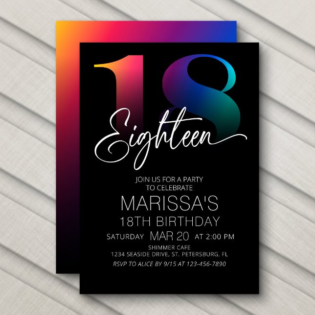 18th Birthday Modern Invitation (Creator Uploaded)