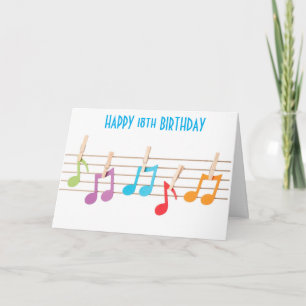 **18th BIRTHDAY** MUSICAL NOTES BIRTHDAY WISHES