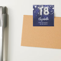 18th birthday navy blue silver stars