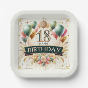 18th Birthday Paper Plate
