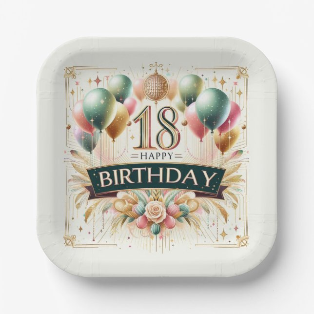 18th Birthday Paper Plate (Front)
