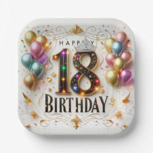 18th Birthday Paper Plate