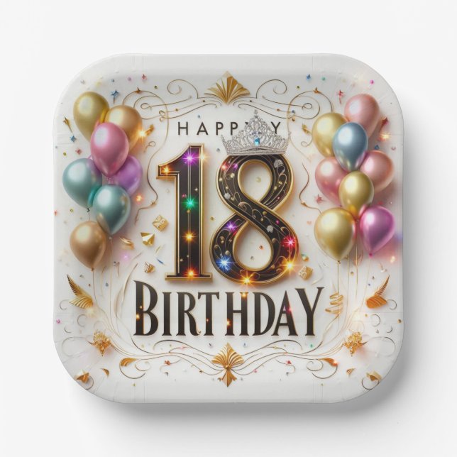 18th Birthday Paper Plate (Front)