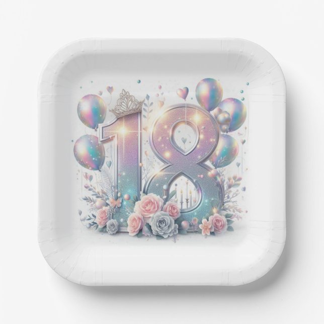18th Birthday Paper Plate (Front)