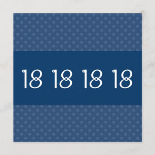 18th Birthday Party Blue Polka Dot Pattern W1631 Invitation