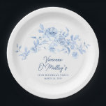 18th Birthday Party Blue Rose Floral Custom Paper Plate<br><div class="desc">Add flair to your birthday party table decor with these custom blue floral paper plates</div>