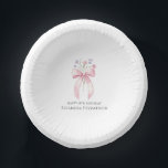 18th Birthday Party Custom Bow Wildflower Paper Plate<br><div class="desc">A pretty blush pink bow is decorated with dainty purple and pink wildflowers. The birthday celebrant's name and Happy Birthday follow. All text is editable.</div>
