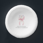 18th Birthday Party Custom Bow Wildflower Paper Plate<br><div class="desc">A pretty blush pink bow is decorated with dainty purple and pink wildflowers. The birthday celebrant's name and Happy Birthday follow. All text is editable.</div>