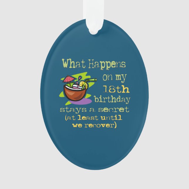 18th Birthday Party Gifts Ornament (Front)