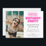 18th Birthday Party Hot Pink Neon Lumo Lights Invitation<br><div class="desc">18th Birthday Party Hot Pink Neon Lumo Lights Invitation</div>