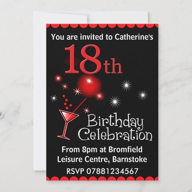 18th Birthday Party Invitation (Front)