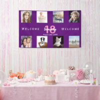 18th birthday party photo collage girl purple