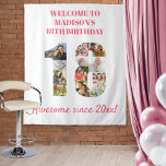 18th Birthday Party Photo Collage Pink Backdrop Tapestry<br><div class="desc">Create your own photo collage tapestry for a 18th birthday party. These wall hangings make a great backdrop, welcome sign or photobooth. The template is set up for you to add your own photographs, which automatically form the number 18. You can also edit all of the wording. The sample wording...</div>
