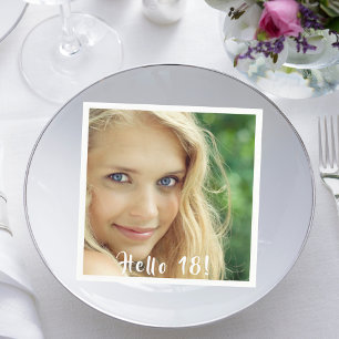 18th birthday party photo napkin