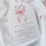18th Birthday Party Pink Bow Wildflower Arch Invitation<br><div class="desc">A feminine pink coquette bow is decorated with small pink and purple wildflowers.</div>