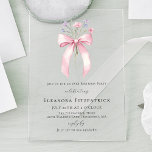 18th Birthday Party Pink Coquette Bow Wildflower Acrylic Invitations<br><div class="desc">A feminine pink coquette bow is decorated with small pink and purple wildflowers.</div>
