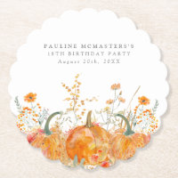 18th Birthday Party Pumpkin Wildflower Custom