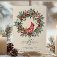18th Birthday Party Red Cardinal Winter Wreath