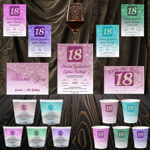 18th Birthday Party Sparkle Rose Gold Glitter Paper Cups